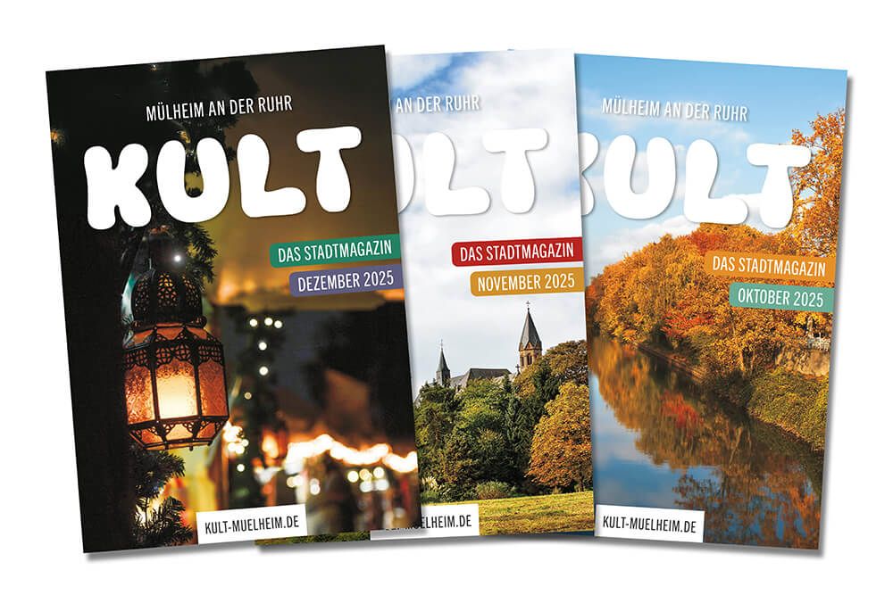 Gefächerte KULT Titel der monatlichen Ausgaben Oktober bis Dezember 2025
