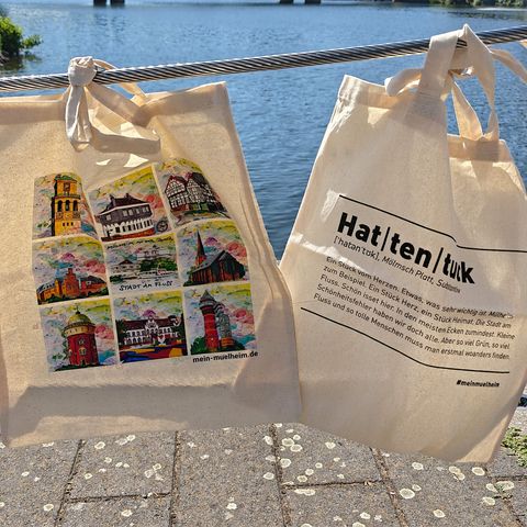 Mülheim-Souvenir: Jutebeutel, verschiedene Motive, erhältlich in der Touristinfo
