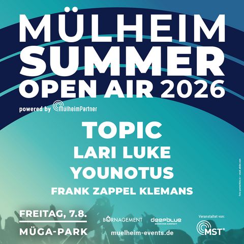 Werbemotiv „MÜLHEIM SUMMER OPEN AIR” 2026 in Mülheim an der Ruhr