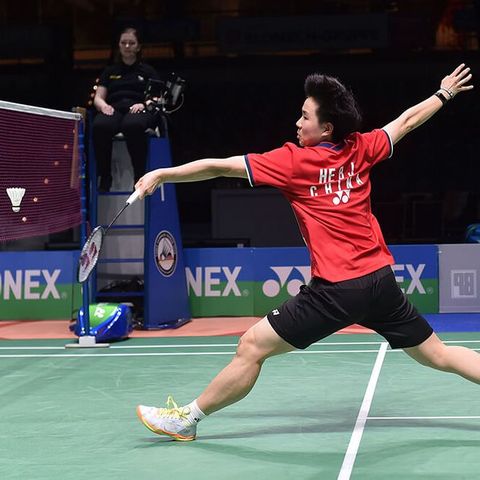 Badmintonspieler bei den YONEX German Open in der Westenergie Sporthalle in Mülheim