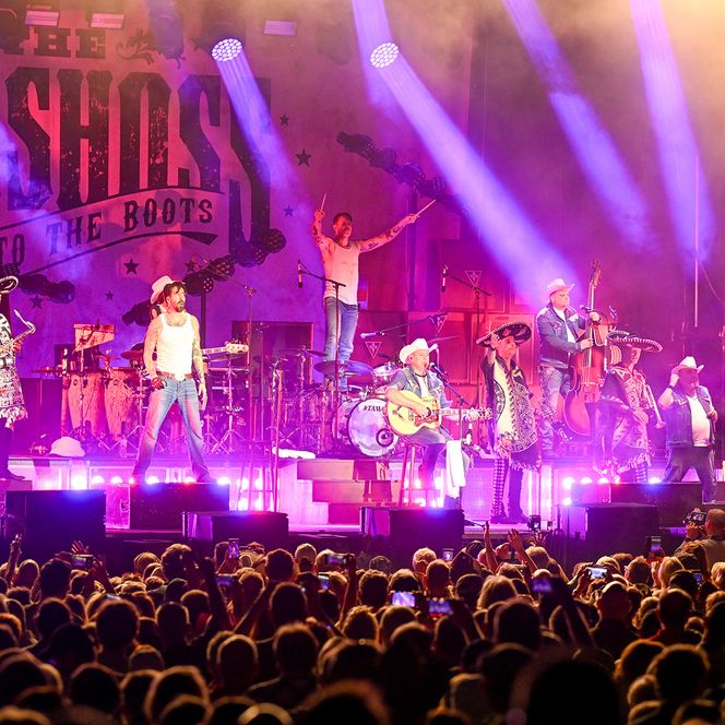 Zu sehen sind Aufnahmen vom MÜLHEIM SUMMER OPEN AIR 2026 im MüGa-Park mit der Band The BossHoss.