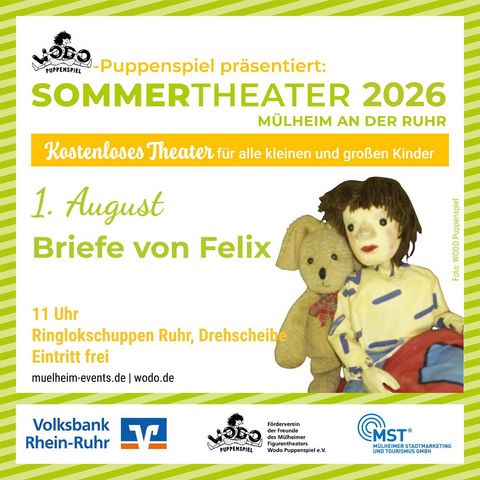 Zu sehen ist Stofftier Felix und eine Marionette.