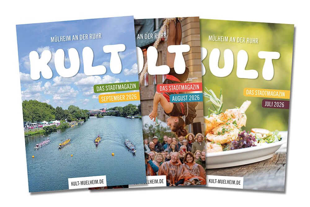Gefächerte KULT Titel der monatlichen Ausgaben Juli bis September 2026