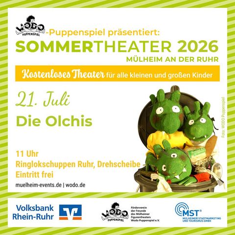 Zu sehen sind die Olchis als Marionetten.