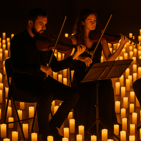 Imagemotiv für die Candlelight-Events im Kammermusiksaal der Stadthalle Mülheim.