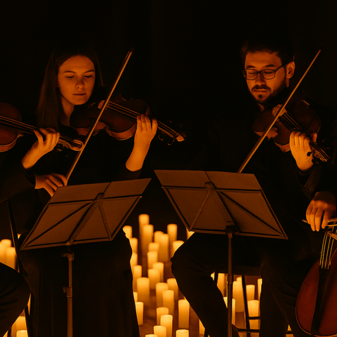 Imagemotiv für die Candlelight-Events im Kammermusiksaal der Stadthalle Mülheim.