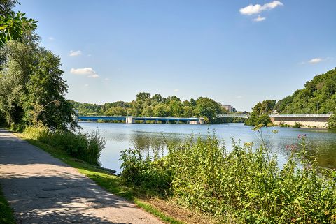 Spazierweg an der Ruhr im Sommer in den Saarner Ruhrauen