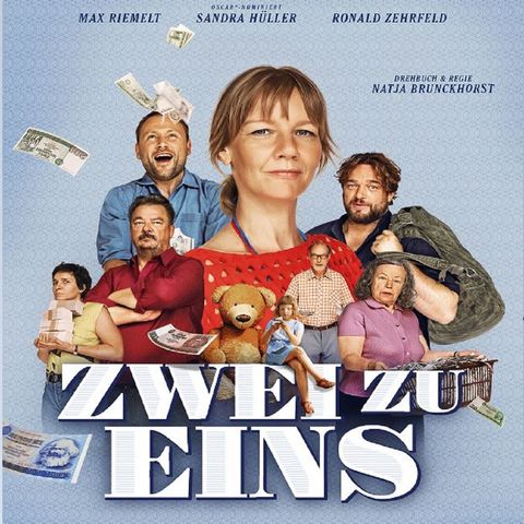 Plakat zum Film „Zwei zu eins” im Open-Air-Kino am Ringlokschuppen.