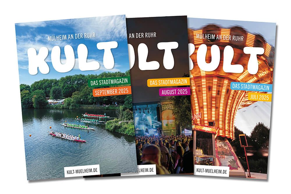 Gefächerte KULT Titel der monatlichen Ausgaben Juli bis September 2025