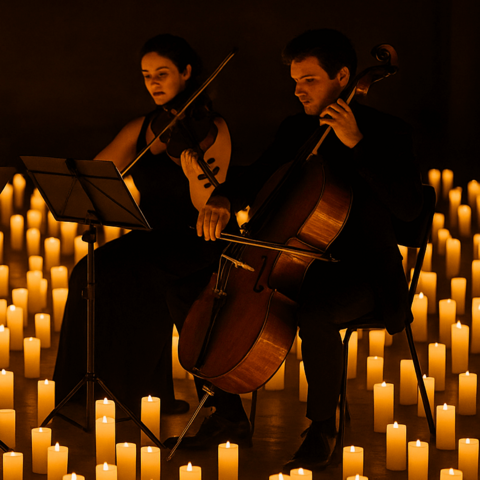 Imagemotiv für die Candlelight-Events im Kammermusiksaal der Stadthalle Mülheim.