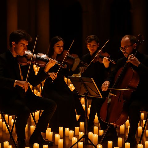 Imagemotiv für die Candlelight-Events im Kammermusiksaal der Stadthalle Mülheim.